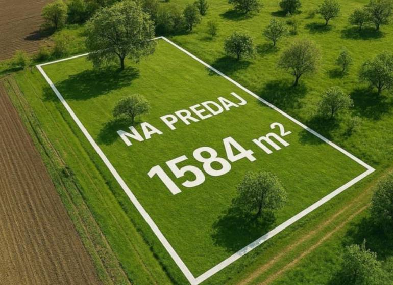 Pozemek k bydlení ve Velkém Záluží na prodej, velikost 1584 m², ilustrační foto.