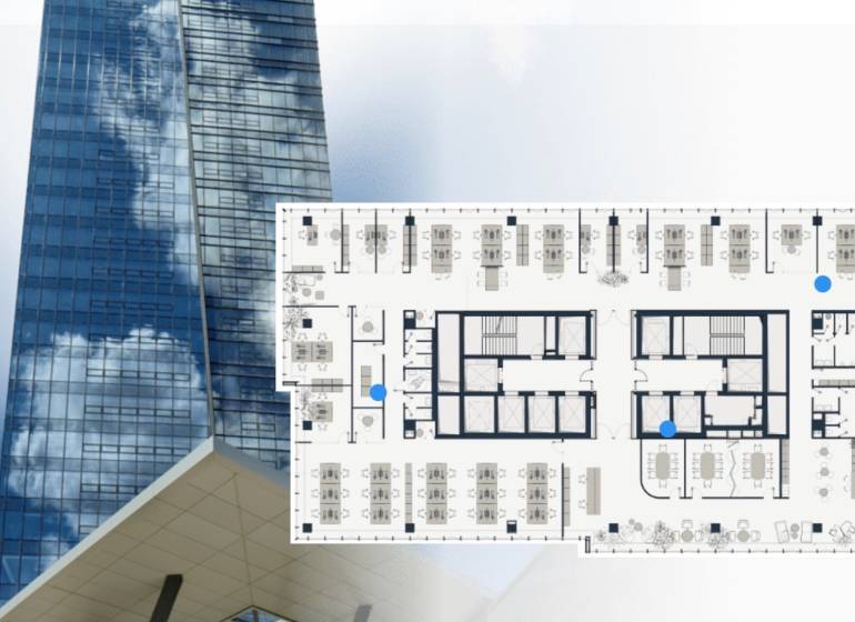 Skleněný mrakodrap v Bratislavě - Nivy, Mlynské nivy, vedle plán kanceláří.