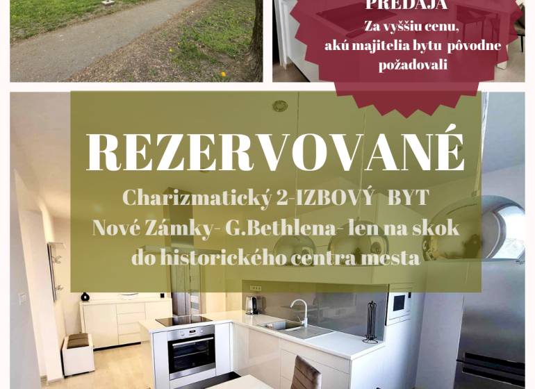 Rezervovaný 2-pokojový byt na G.Bethlena v Nových Zámcích s podlahou s dřevěným dekorem.