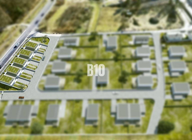 Vizualizace pozemků - bydlení v Trenčianských Teplicích s cestní infrastrukturou.