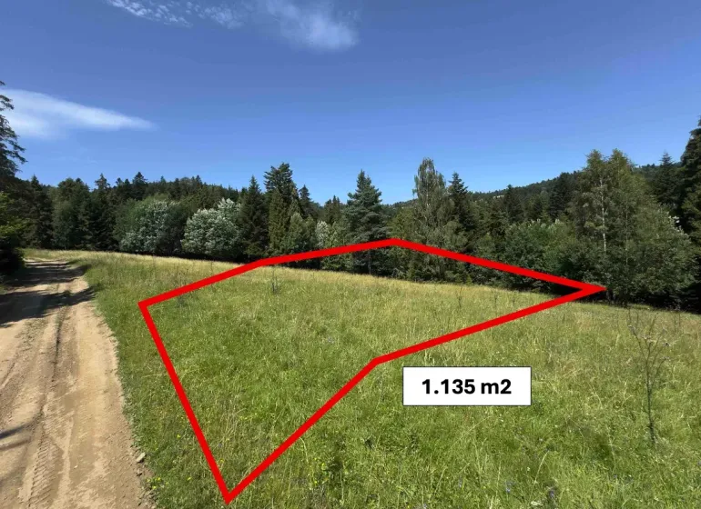 Pozemek o rozloze 1 135 m² v přírodě u zvláštních nemovitostí ve Staré Ľubovni.