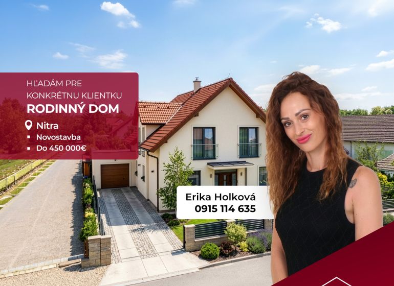 Rodinný dům na Hlavní ulici v Nitře s garáží a zahradou.