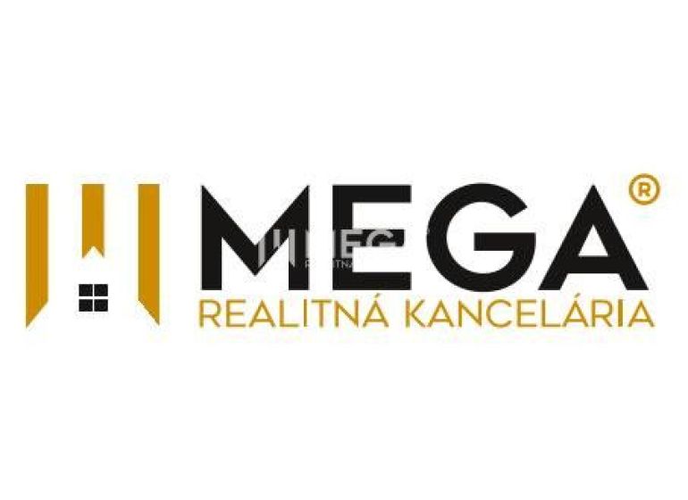 Logo realitní kanceláře MEGA s ověřením od Sdružení realitních kanceláří Slovenska.