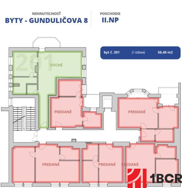 Prodej Byt 2+1, Byt 2+1, Gunduličova, Bratislava - Staré Mesto, Sloven