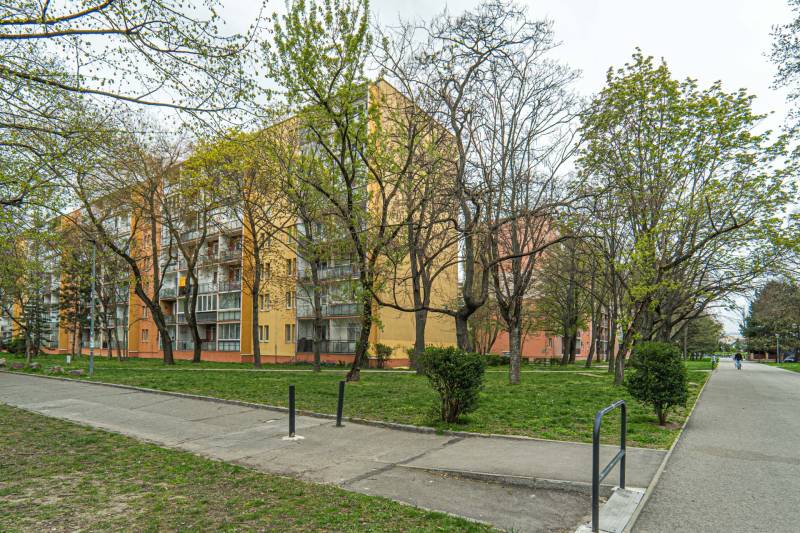 Bytový dom so zeleňou a chodníkom na ulici Zimná, potenciál 3-izbového bytu.
