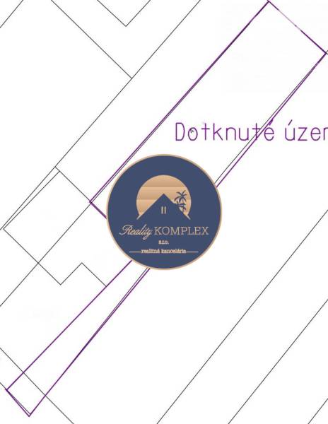 Náčrt pozemků v Povodí s logem realitní kanceláře, určené k bydlení.