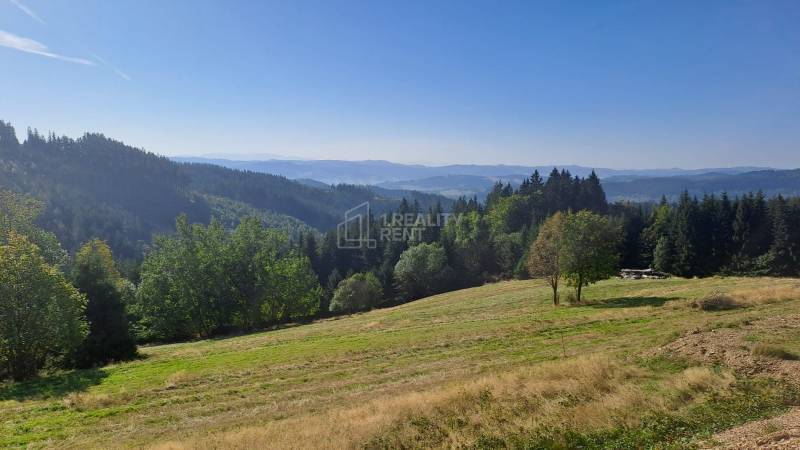Panoramatický výhled na zalesněné kopce a louky v Olešné, vhodné na pozemky - bydlení.