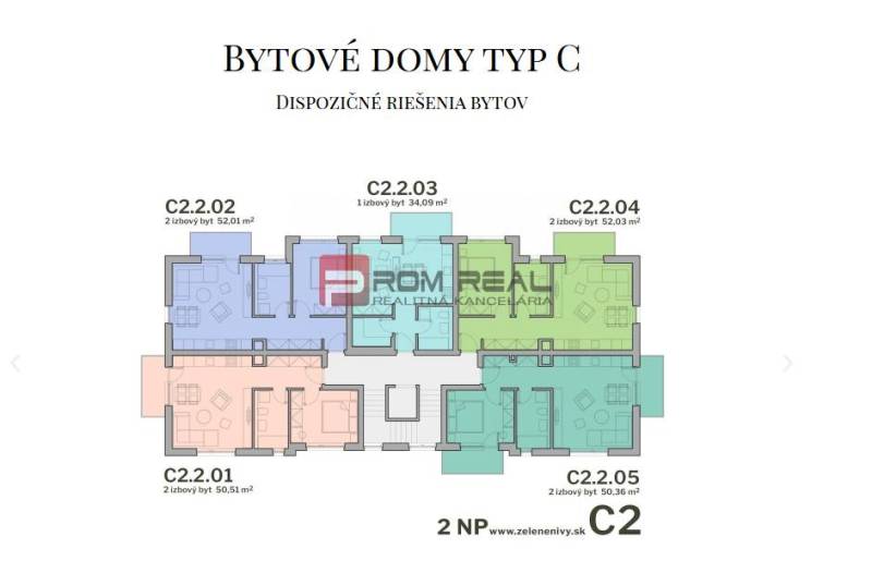 Půdorys bytových domů se dvěma 2-pokojovými byty, dostupné na Limbašské cestě.