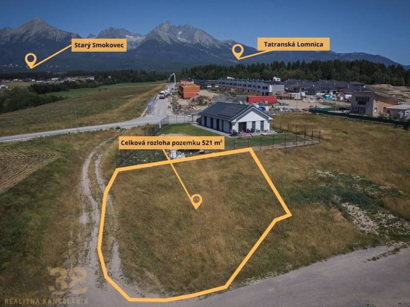 Pozemek na bydlení s výhledem na Tatry, v Mlynici, velikost 521 m².