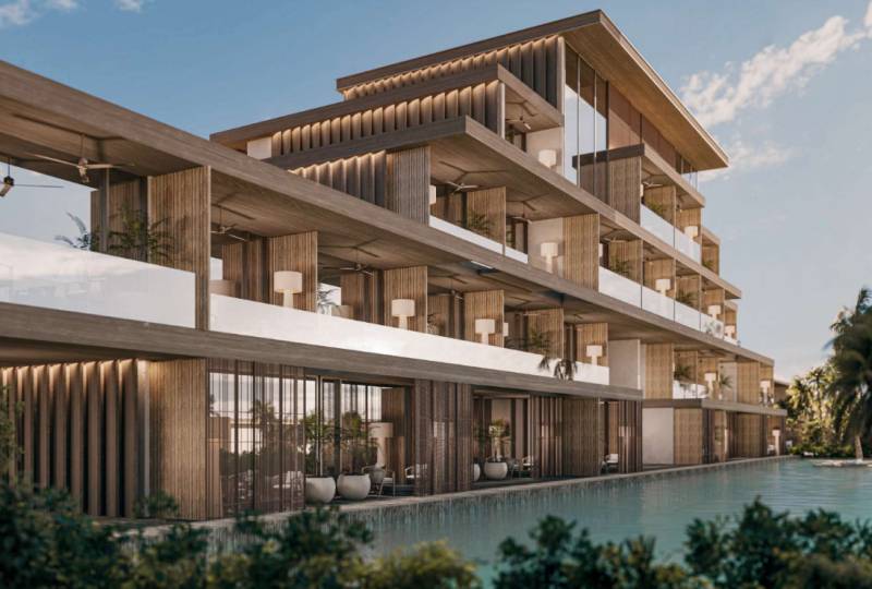 Rodinný dům v Nungwi, Zanzibar North s terasami a bazénem u moderního resortu.