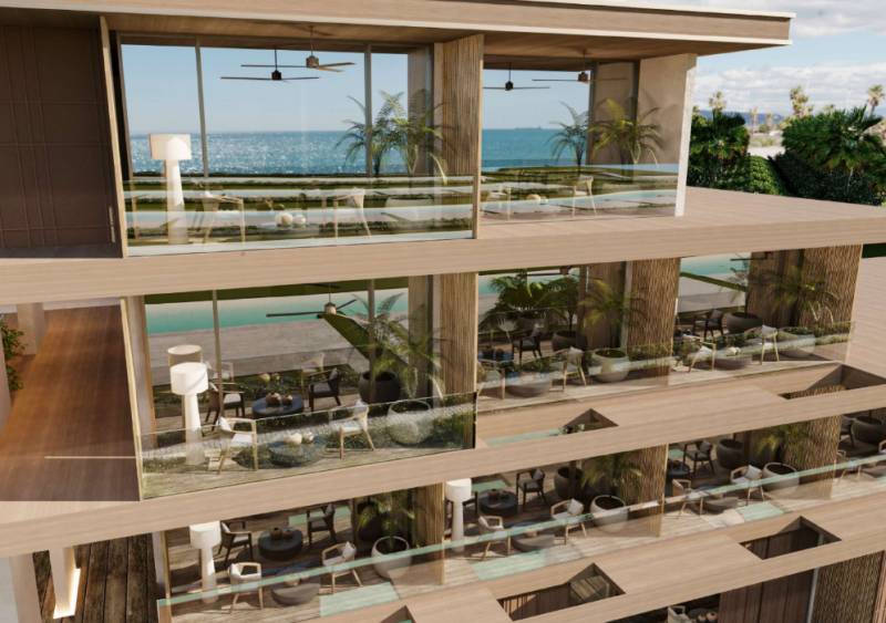 Terasa rodinného domu s výhledem na oceán, luxusní design, zeleň, Nungwi, Zanzibar North.