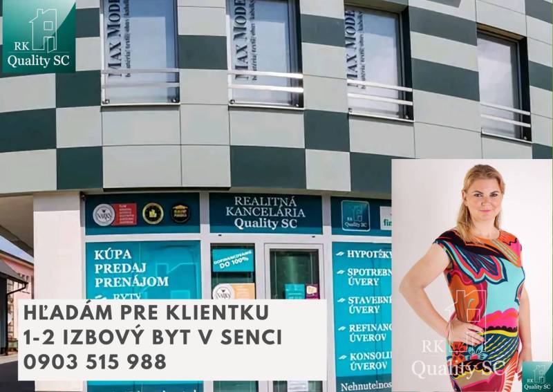 Nabídka realitní kanceláře v Senci na 1-pokojový byt, kontakt: 0903 515 988.