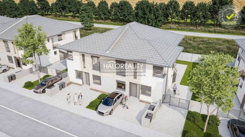 Exteriér 3-pokojového bytu v Lužiankách s parkováním a zelenou výsadbou.