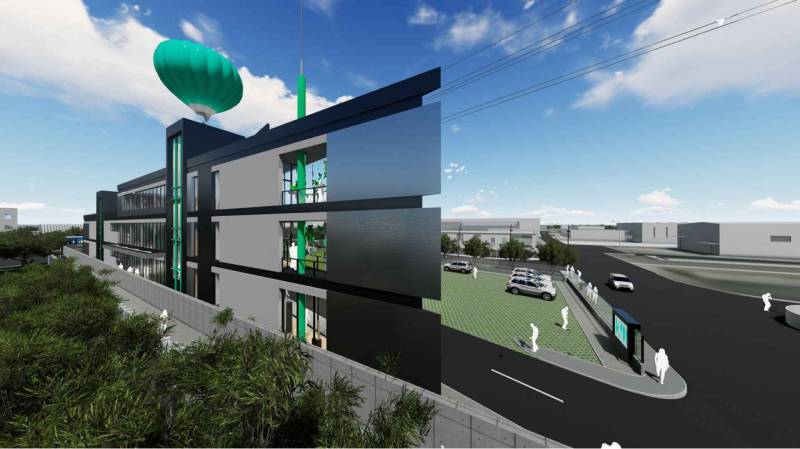 Futuristická budova s parkovištěm u Panonské cesty v Bratislavě - Petržalce, pozemky - komerční.