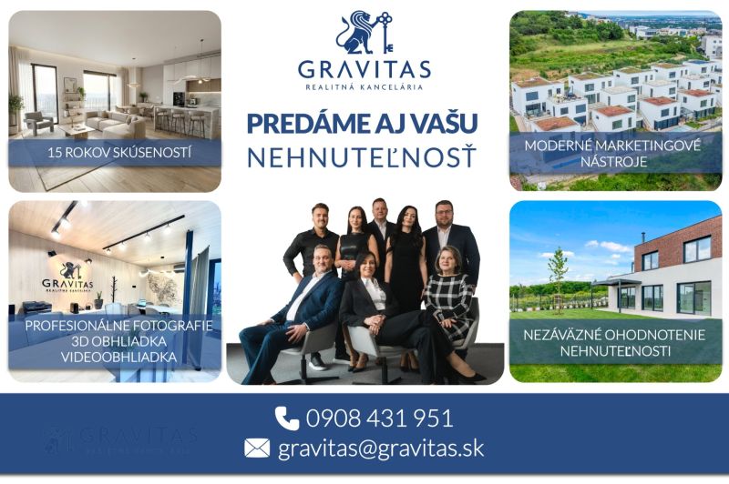 Realitní kancelář Gravitas nabízí služby prodeje nemovitostí s důrazem na marketing.