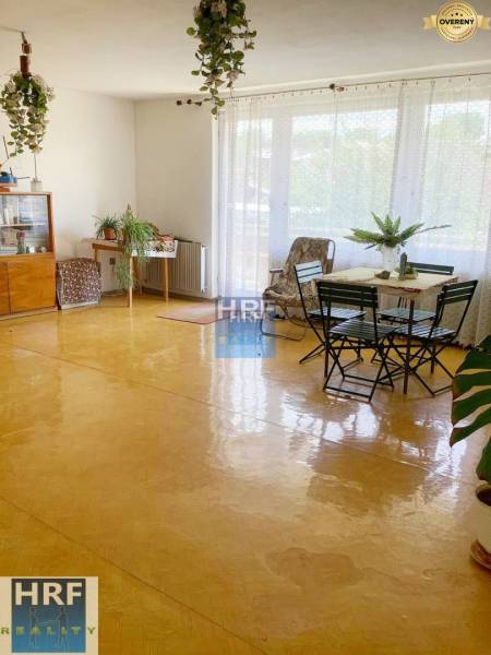 Prostorný světlý obývací pokoj, podlaha s dřevěným dekorem, nábytek a rostliny v rodinném domě.