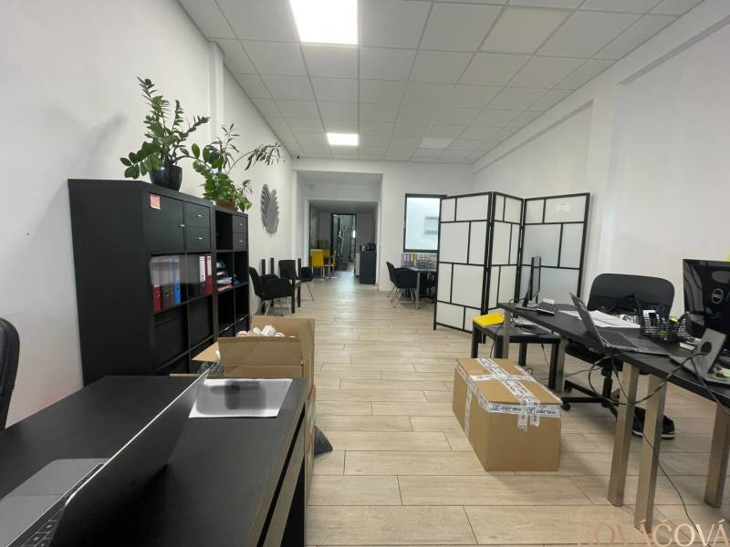 Obchodní prostory s poličkou, stoly, křesly a podlahou s dřevěným dekorem.