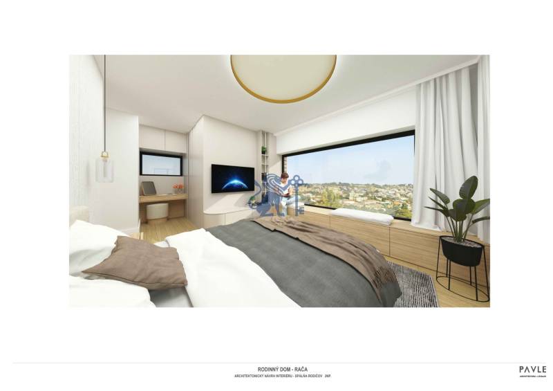 Vizualizácia | hlavná spálňa s výhľadom na mesto