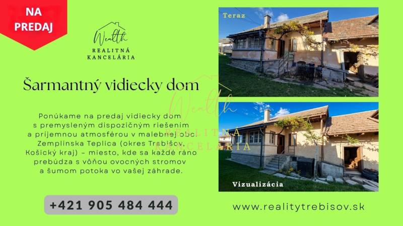 Na prodej venkovský rodinný dům na Okružní v Zemplínské Teplici s prostornou zahradou.
