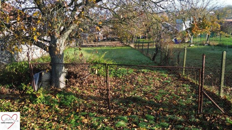 Pozemek na bydlení v Dolní Krupé na ulici M.H. Chvotkové s podzimním listím a stromy.