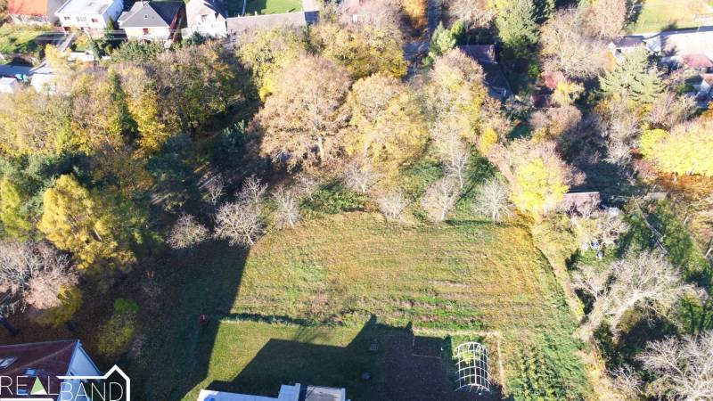 Komerční pozemky v Suchej nad Parnou s výhledem na zeleň a listnaté stromy.