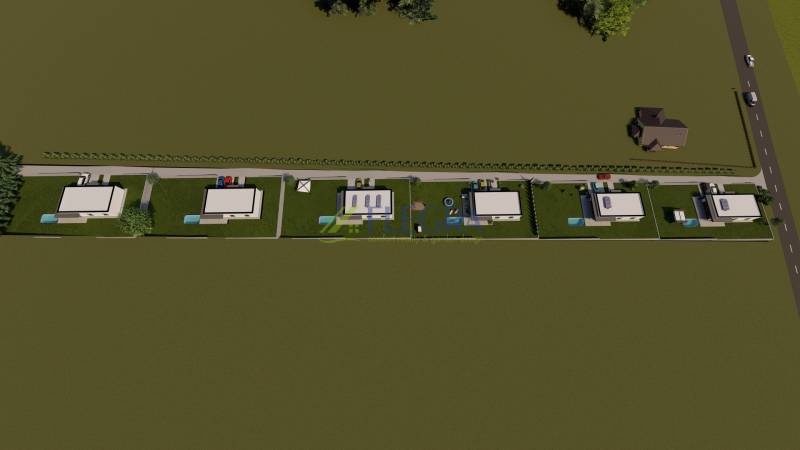 Letecký pohled na plochy pro bydlení na Lomnické ulici ve Vranově nad Topľou.