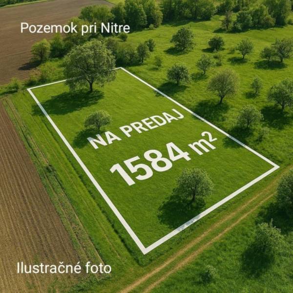 Pozemek k bydlení ve Velkém Záluží na prodej, velikost 1584 m², ilustrační foto.