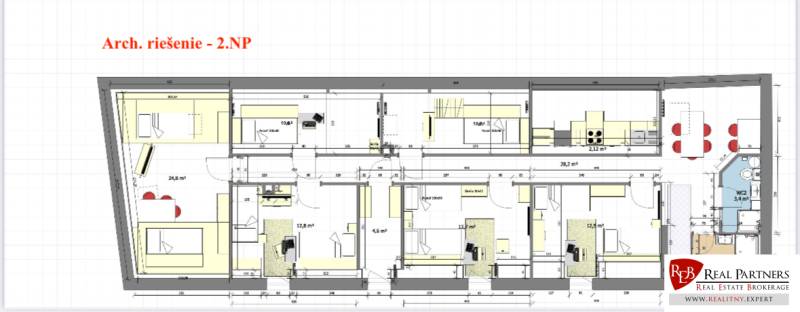 Podlaží 5 a více pokojového bytu s podlahou s dřevěným dekorem a prostornou dispozicí.