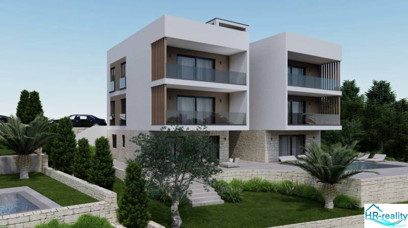 Rekreační apartmán ve městě Čiovo s bazénem a udržovanou zahradou.