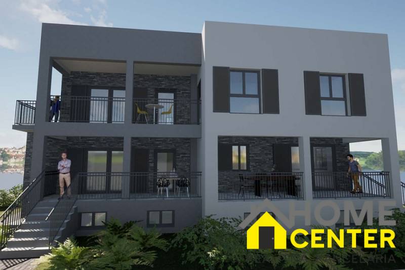 Rekreační apartmán v Čiovu nabízí balkony s výhledem i moderní venkovní design.