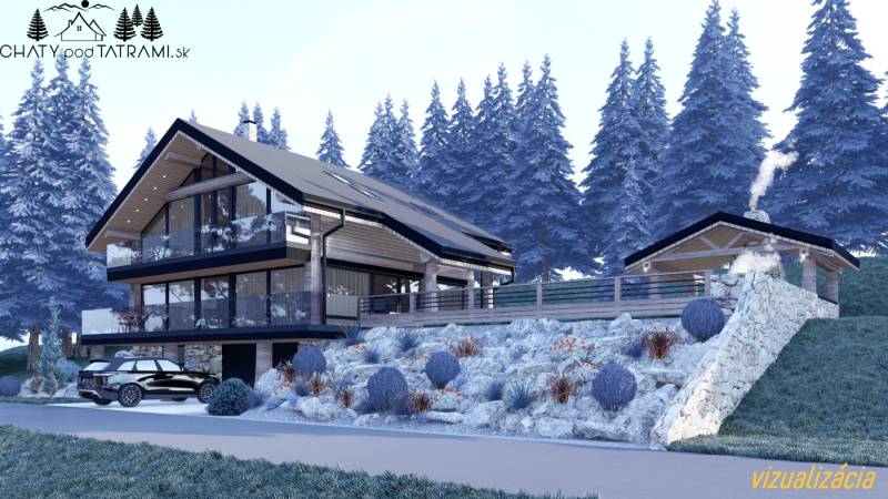 Moderní chata v horském prostředí Mýta pod Ďumbierom, určená k bydlení.