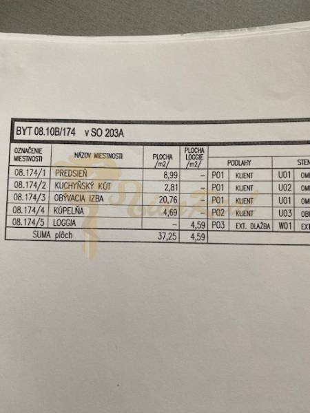 Půdorys 1-pokojového bytu v SO 203A s lodžií a kuchyňským koutem.