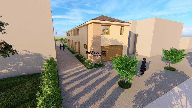 Dvoupatrová budova s cestou na Litoměřické ulici v Topoľčiankách, s okolními stromy.