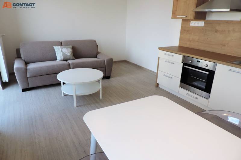 Stylová garsonka s kuchyňským koutem, sedačkou a stolkem na ulici Bodona.