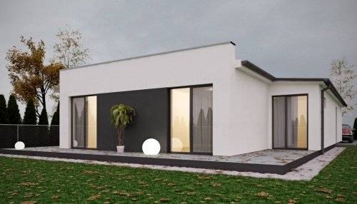 Rodinný dům v Trnavě s trávníkem a chodníkem, oceněný ověřeným členstvím.