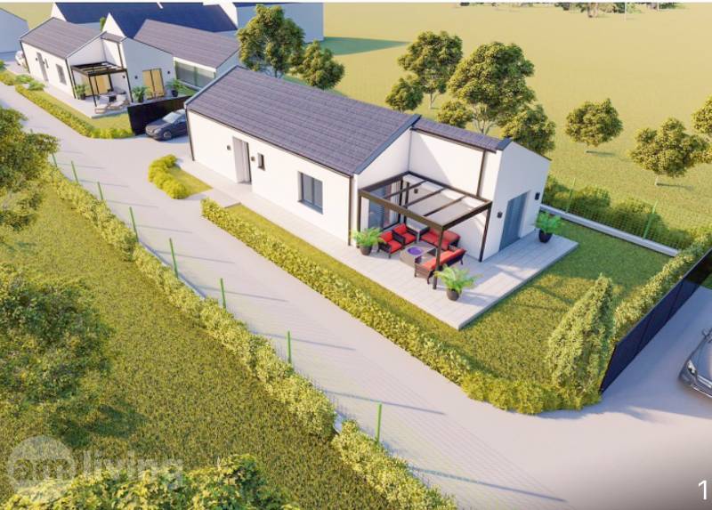 Rodinný dům v Borčicích s terasou, zahradou a příjezdovou cestou.