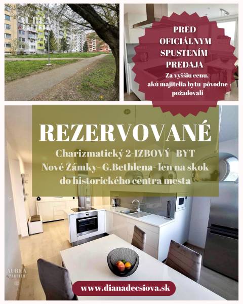Rezervovaný 2-pokojový byt na G.Bethlena v Nových Zámcích s podlahou s dřevěným dekorem.