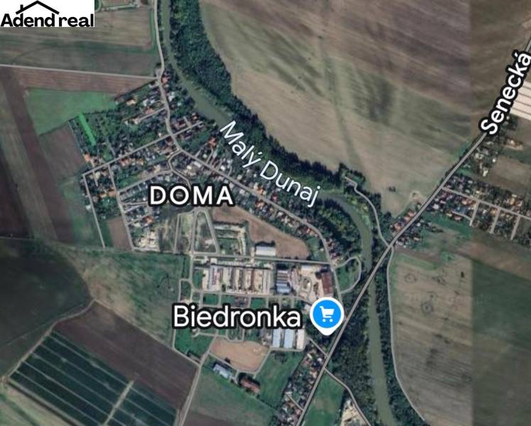 Letecký pohled na Pozemky - bydlení u Malého Dunaje, Cihelná, Tomášov.