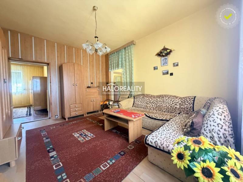 Obývací pokoj v rodinném domě s podlahou s dřevěným dekorem a květinami.