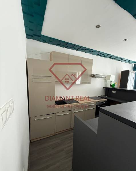 Kuchyně s vestavěnými skříněmi a varnou deskou v rodinném domě.