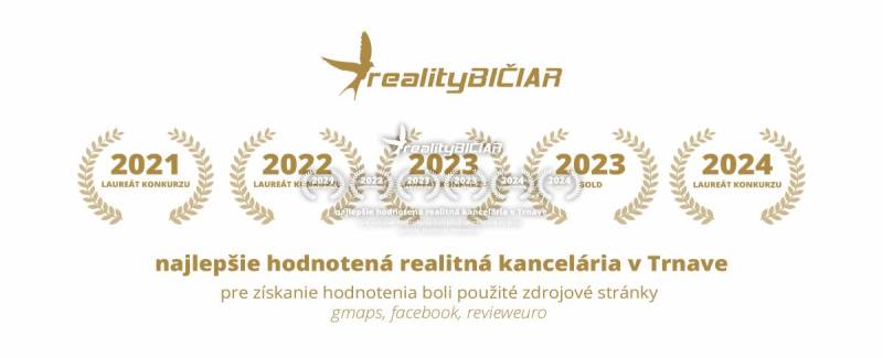Grafika zobrazuje ocenění realitní kanceláře na ulici Saleziánská v Trnavě.
