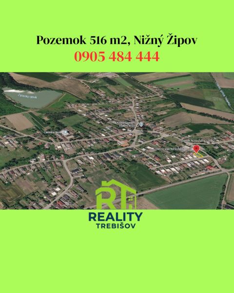 Letecký pohled na pozemek - bydlení, Nižný Žipov, Východní, s kontaktem na reality.