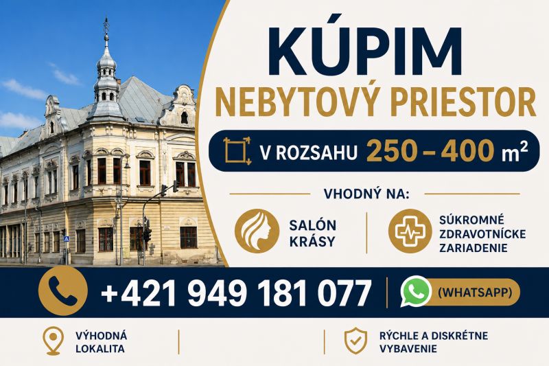 Historická budova v Lučenci vhodná pro obchodní prostory s rozlohou 250-400 m².