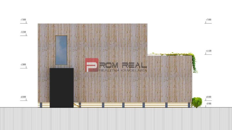 Dřevostavba na pozemku v Borince s minimalistickým designem, vhodná pro bydlení.