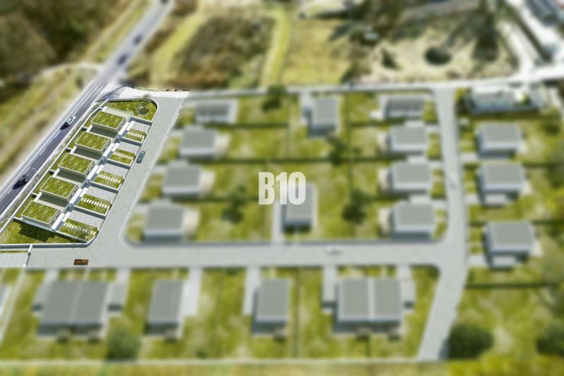 Vizualizace pozemků - bydlení v Trenčianských Teplicích s cestní infrastrukturou.