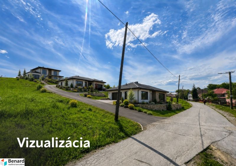 Vizualizace pozemků pro bydlení ve Finticích, zasazená do zeleného prostředí.