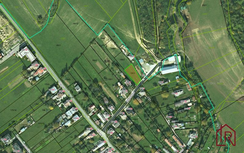 Mapa pozemků na Dudkovské ulici v obci Svinia, vhodných k bydlení.