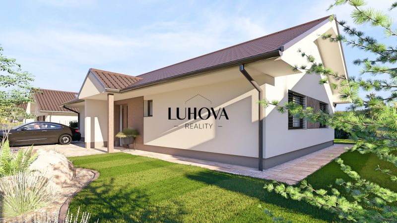 Rodinný dům v Tuchyni na ulici Tuchyňa s udržovanou zahradou a zaparkovaným autem.