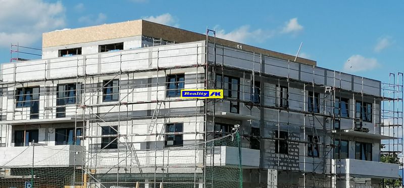 Budova ve výstavbě na ulici Tomčany v Martině, zaměření na 3-pokojové byty.