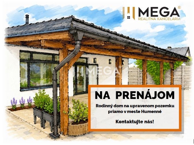 Rodinný dům v Humenném se zahradou, dřevěným přístřeškem a dekorací k pronájmu.